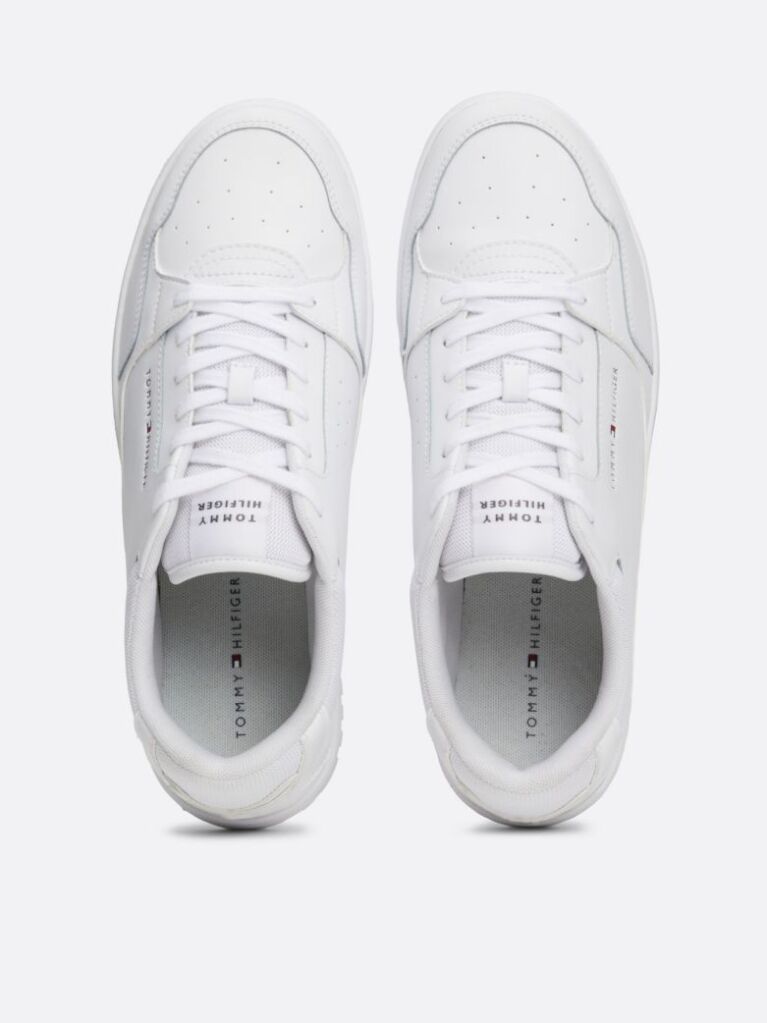 White Leather Basketball Trainers  Men