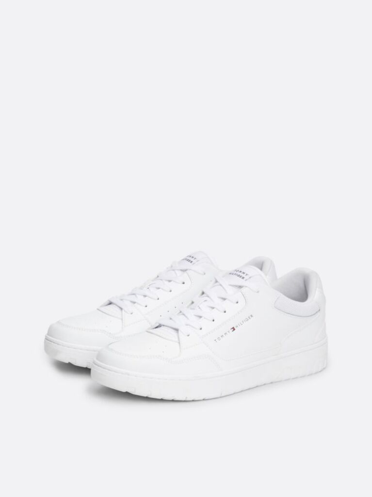 White Leather Basketball Trainers  Men