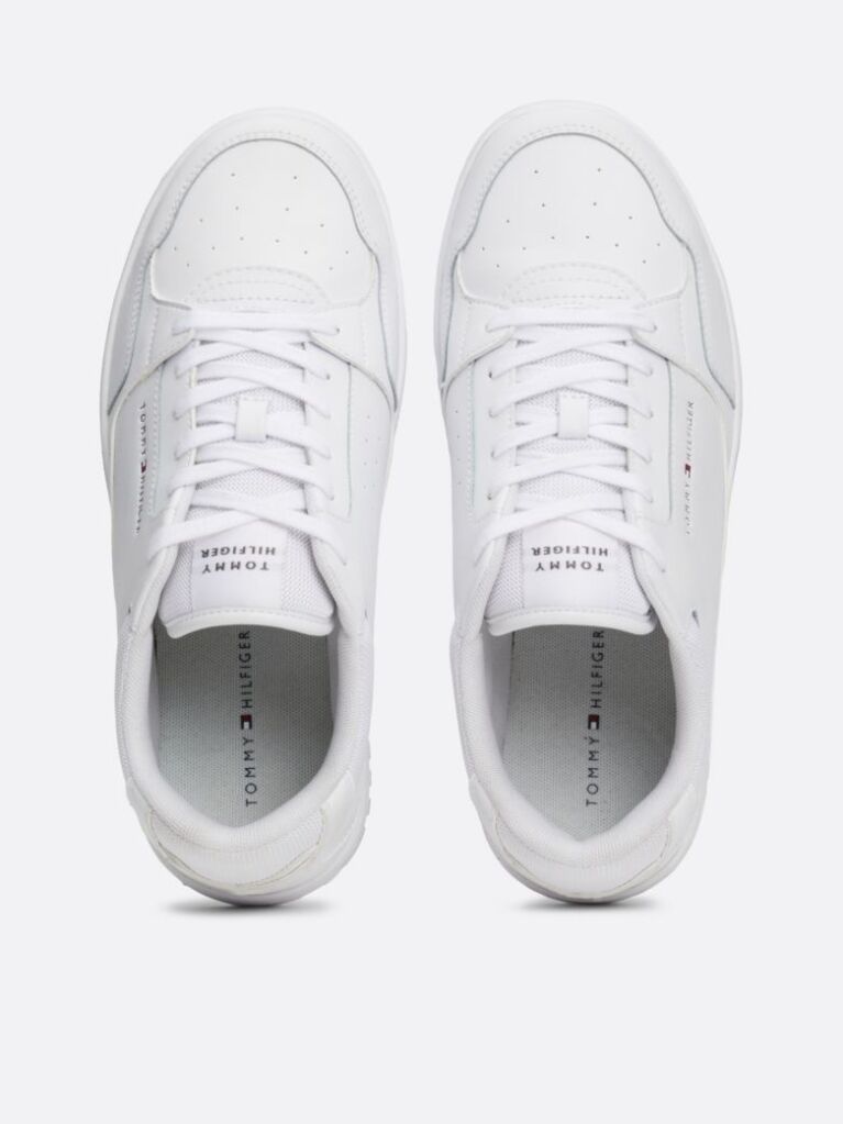 White Leather Basketball Trainers  Men