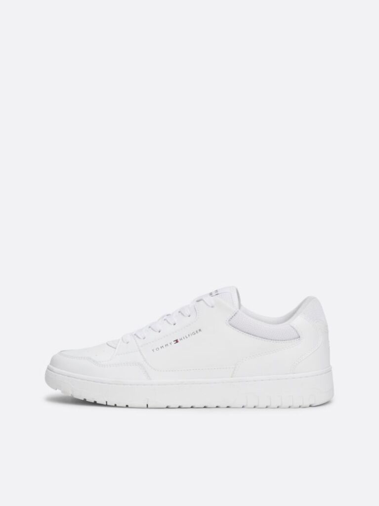 White Leather Basketball Trainers  Men