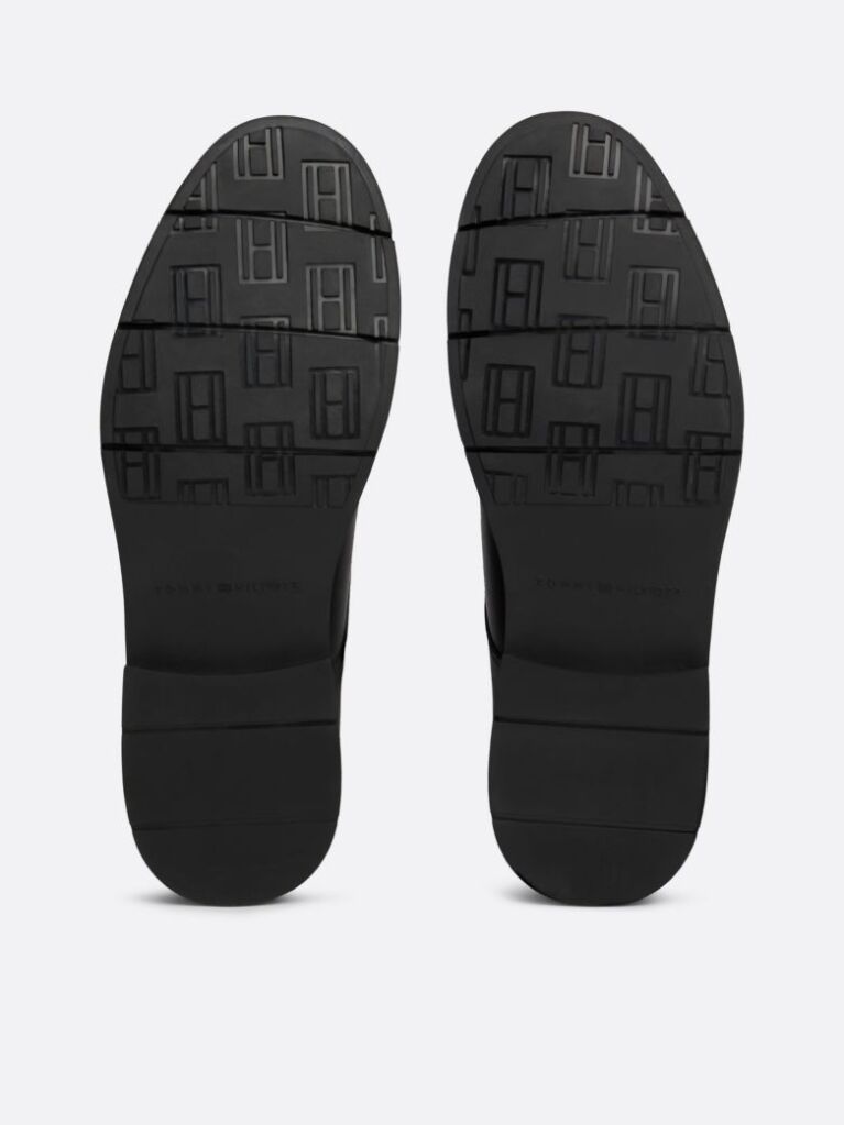 Negru Pantofi Derby Din Piele Pebble Grain  Barbati
