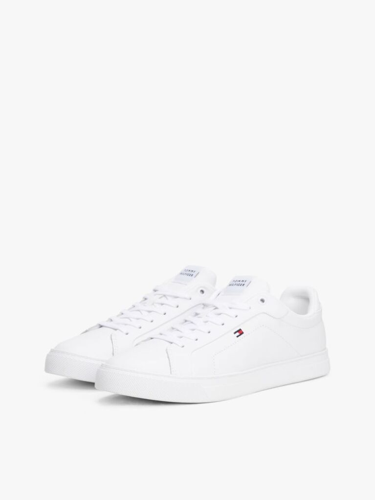 Alb Pantofi Sport Din Piele Cu Siret Essential  Barbati