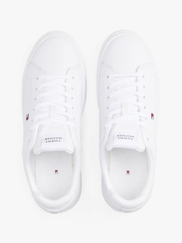 Alb Pantofi Sport Din Piele Cu Siret Essential  Barbati
