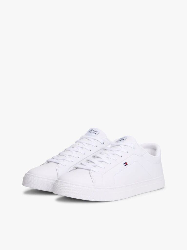 Alb Pantofi Sport Din Piele Cu Siret Essential  Barbati
