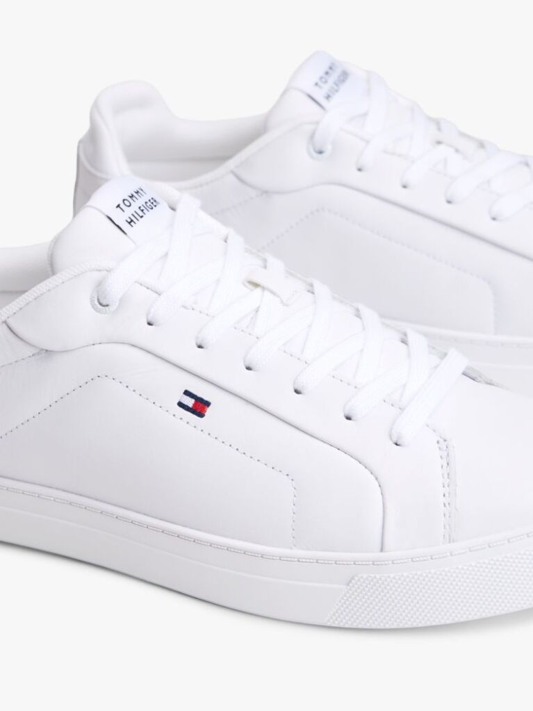 Alb Pantofi Sport Din Piele Cu Siret Essential  Barbati