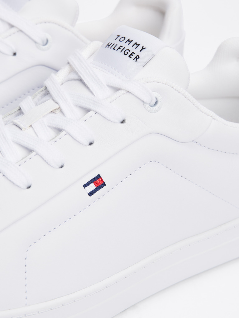 Alb Pantofi Sport Din Piele Cu Siret Essential  Barbati