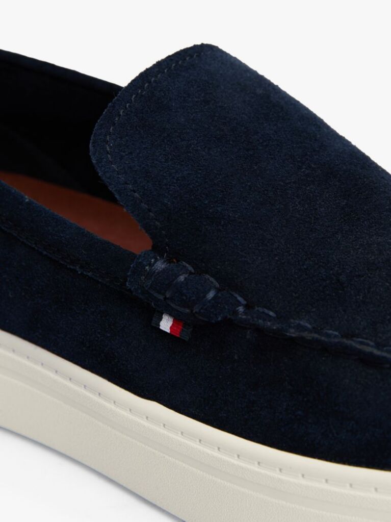 Blue Signature Slip-On Suede Loafers  Men