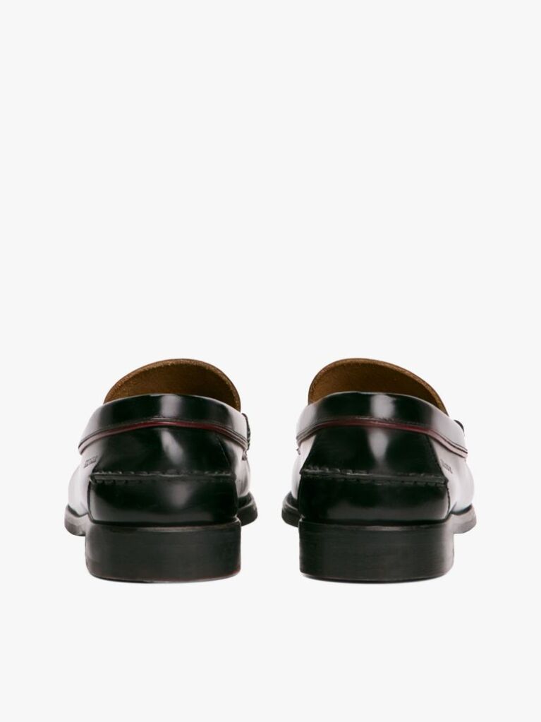 Negru Mocasini Din Piele Cu Imprimare In Relief   Barbati
