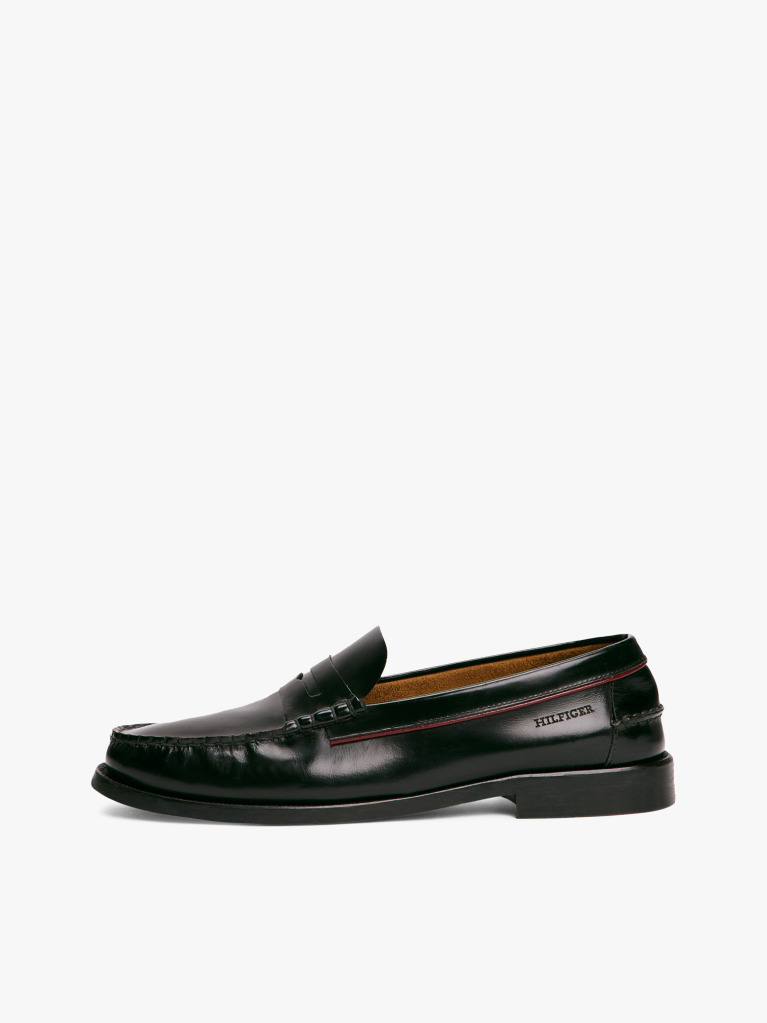 Negru Mocasini Din Piele Cu Imprimare In Relief   Barbati