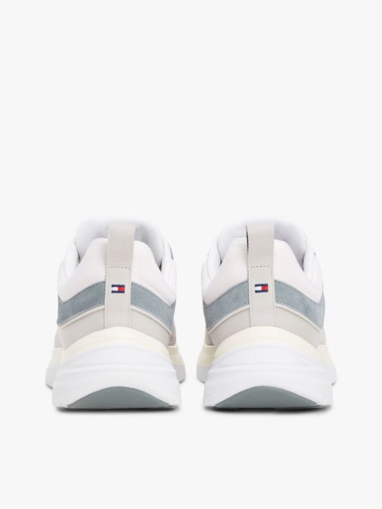 Grey Contrast Texture Modern Runner Trainers  Men