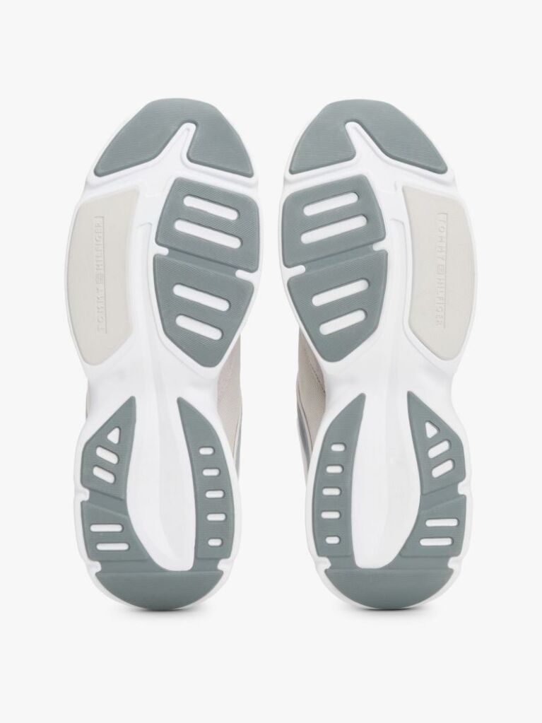 Grey Contrast Texture Modern Runner Trainers  Men