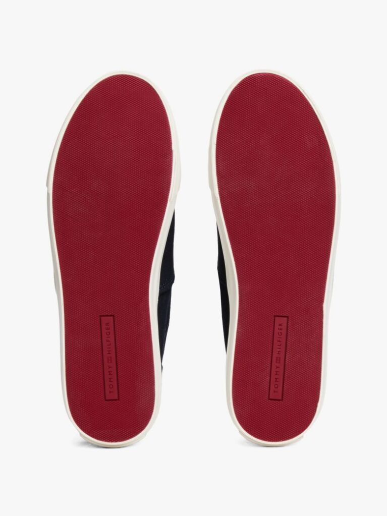 Blue Canvas Embossed Logo Trainers  Men