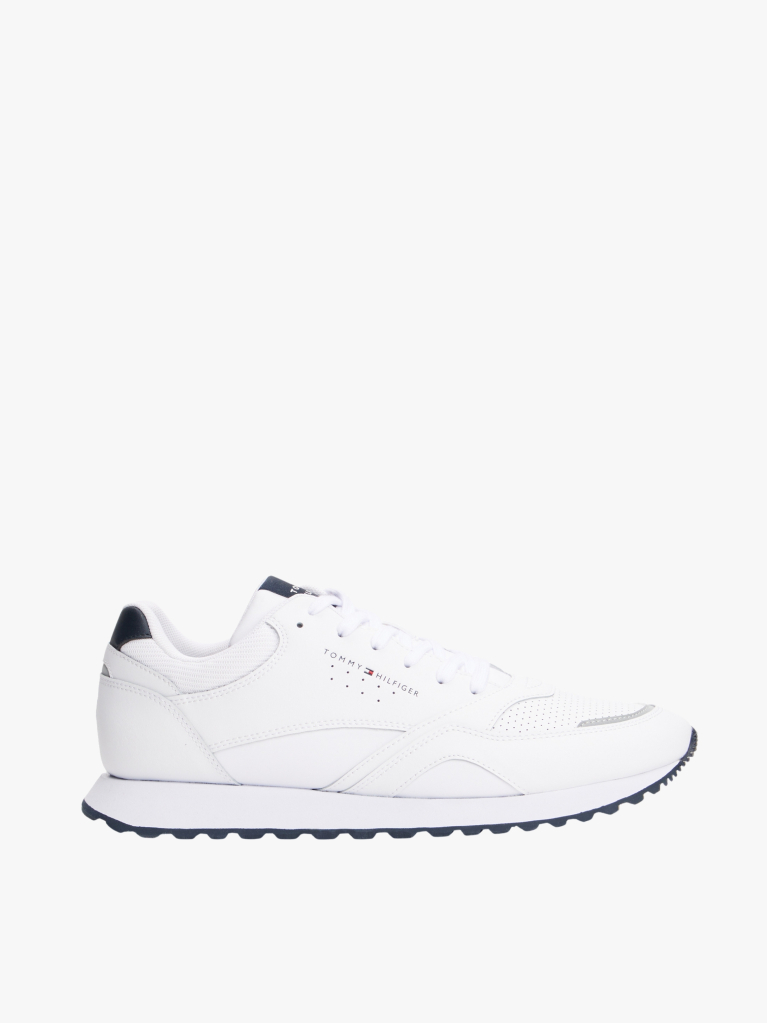 Alb Sneakers Cu Logo Pe Toc Contrastant Si Talpa Profilata  Barbati