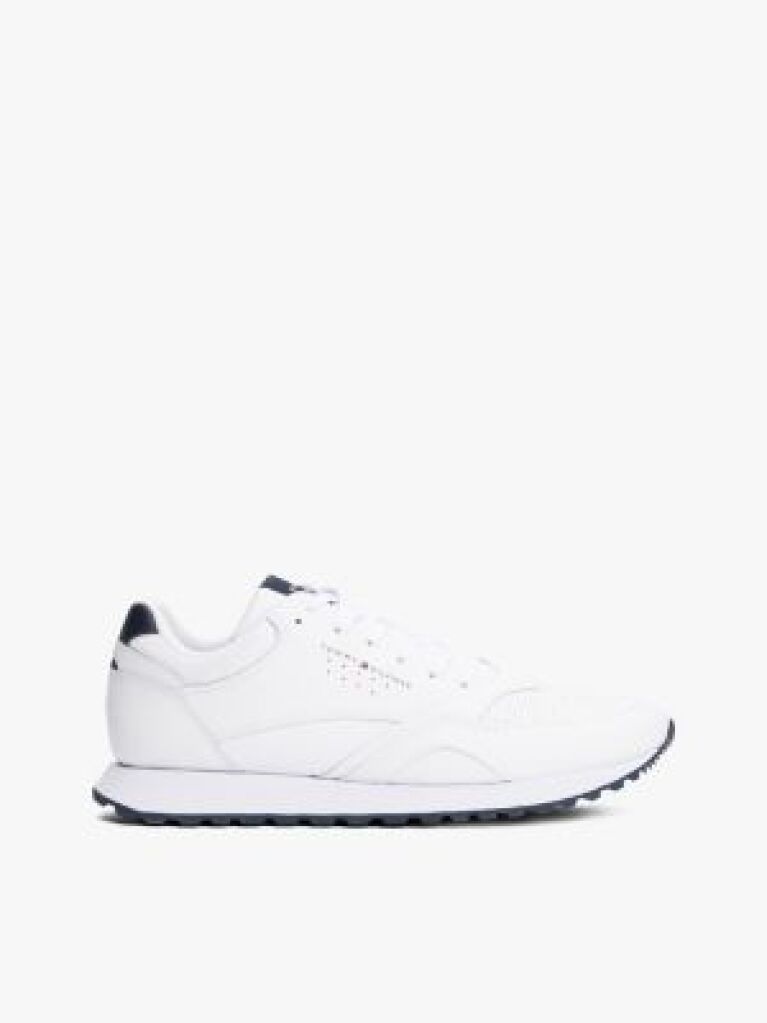 Alb Sneakers Cu Logo Pe Toc Contrastant Si Talpa Profilata  Barbati