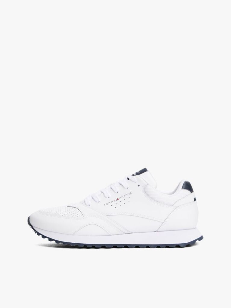 Alb Sneakers Cu Logo Pe Toc Contrastant Si Talpa Profilata  Barbati