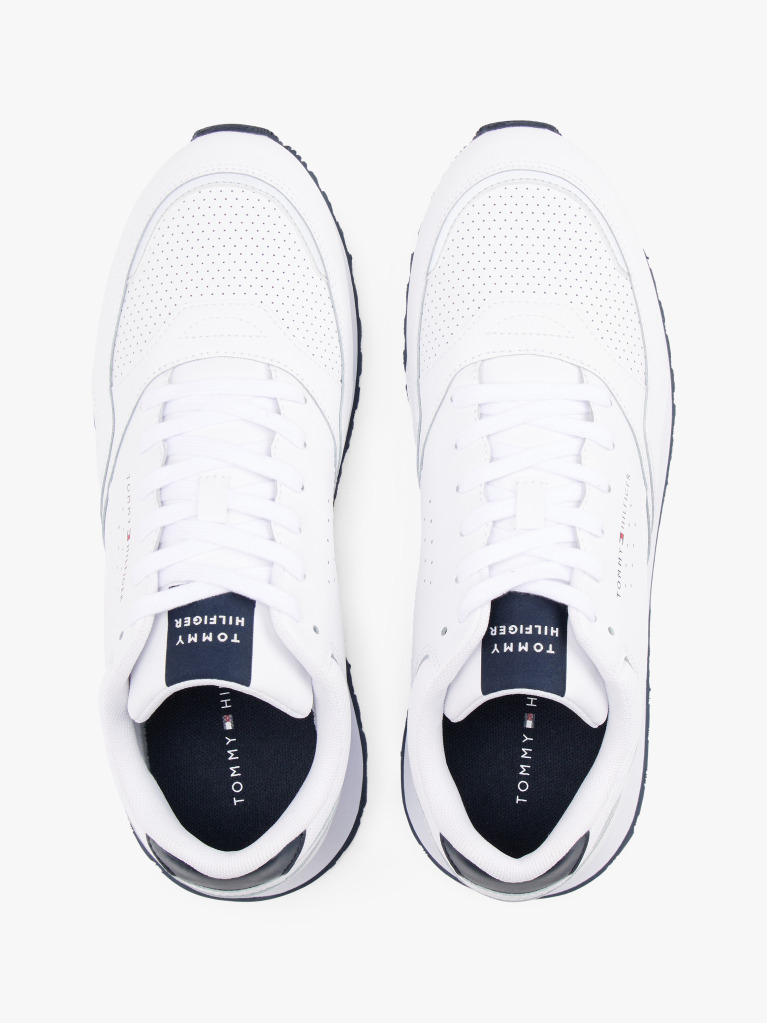 Alb Sneakers Cu Logo Pe Toc Contrastant Si Talpa Profilata  Barbati