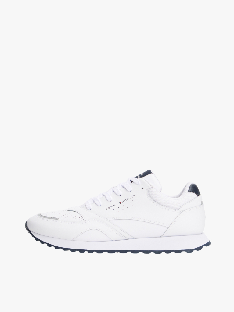 Alb Sneakers Cu Logo Pe Toc Contrastant Si Talpa Profilata  Barbati