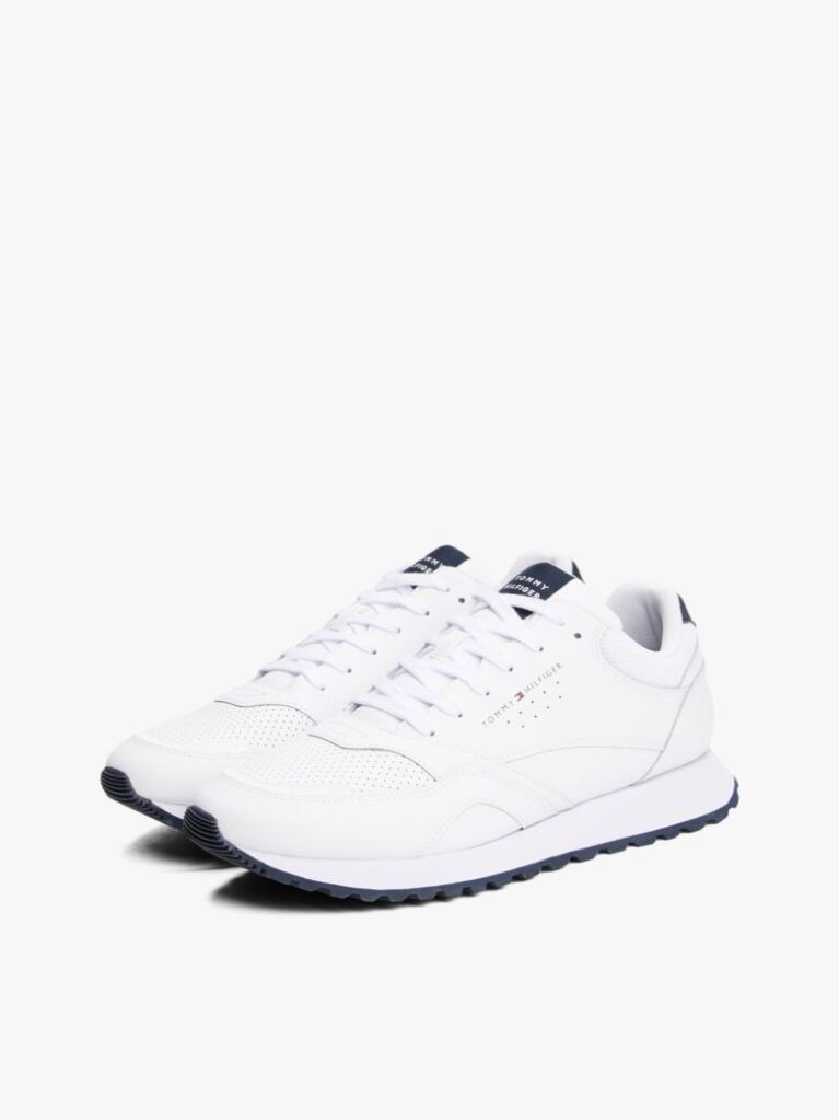 Alb Sneakers Cu Logo Pe Toc Contrastant Si Talpa Profilata  Barbati