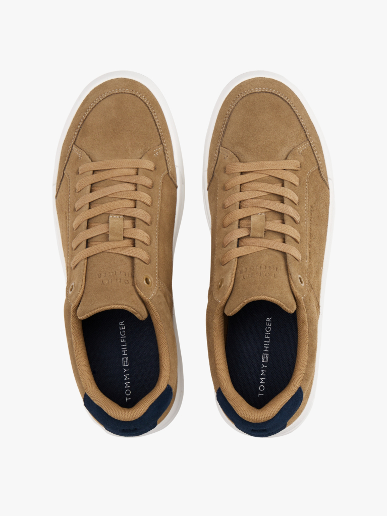 Brown Suede Chunky Sole Court Trainers  Men
