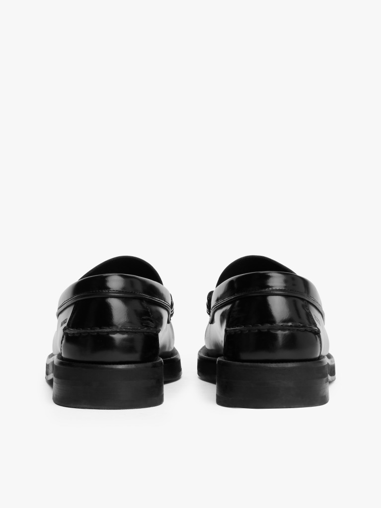 Negru Loaferi Din Piele Cu Logo Embosat  Barbati