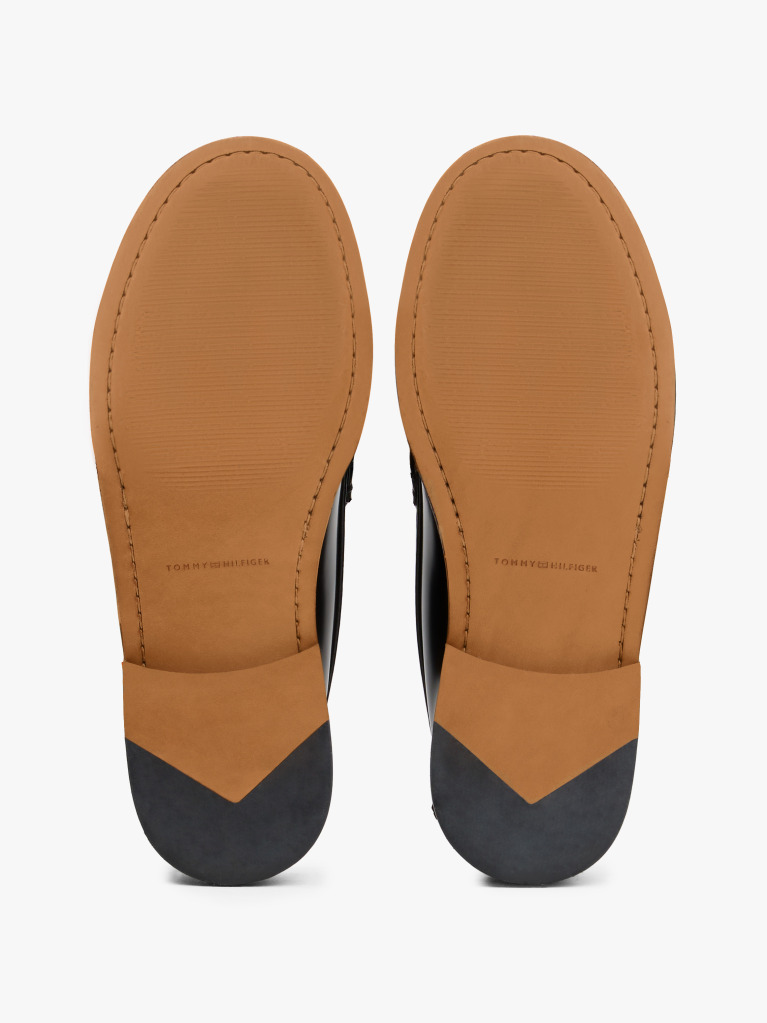 Negru Loaferi Din Piele Cu Logo Embosat  Barbati
