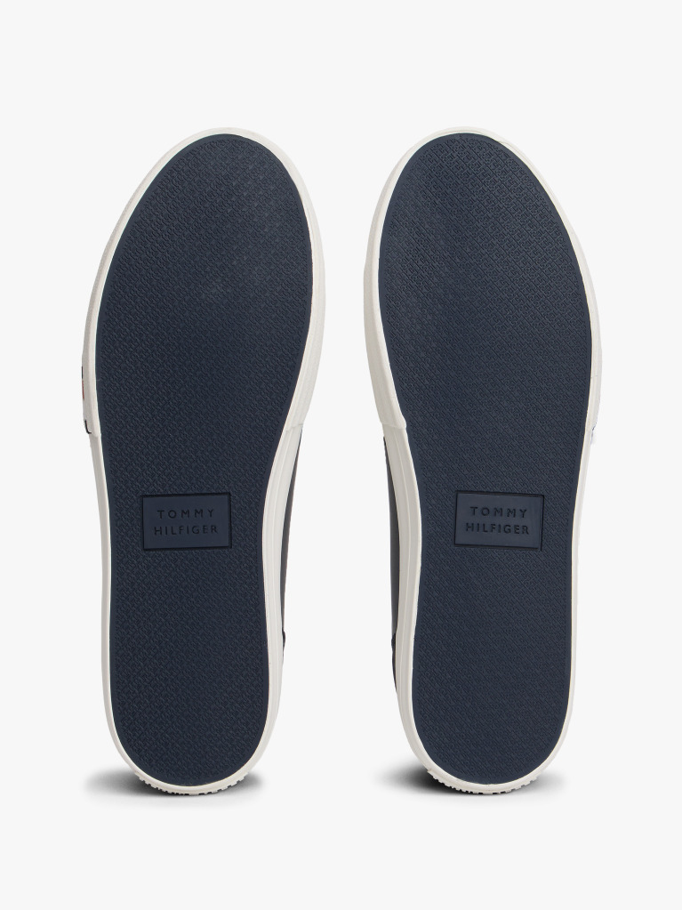 Blue Sneakers Din Piele Cu Texturi Mixte  Barbati