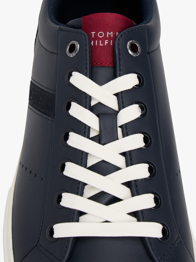 Blue Sneakers Din Piele Cu Texturi Mixte  Barbati