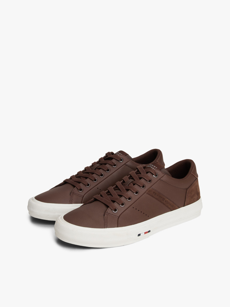 Maro Sneakers Din Piele Cu Texturi Mixte  Barbati