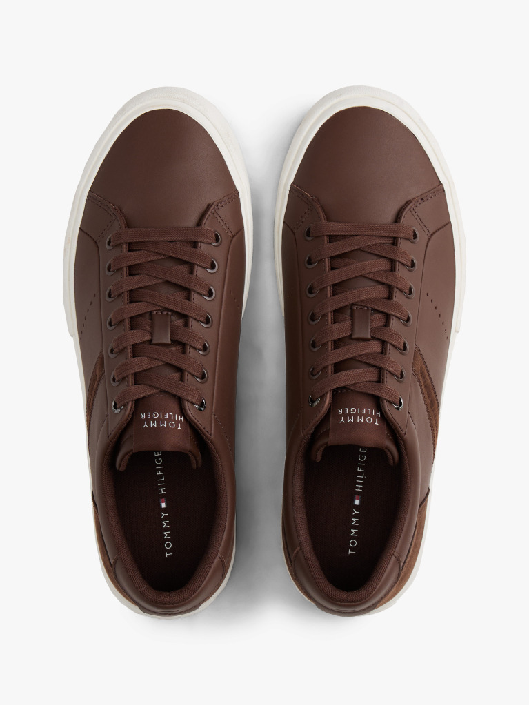 Maro Sneakers Din Piele Cu Texturi Mixte  Barbati