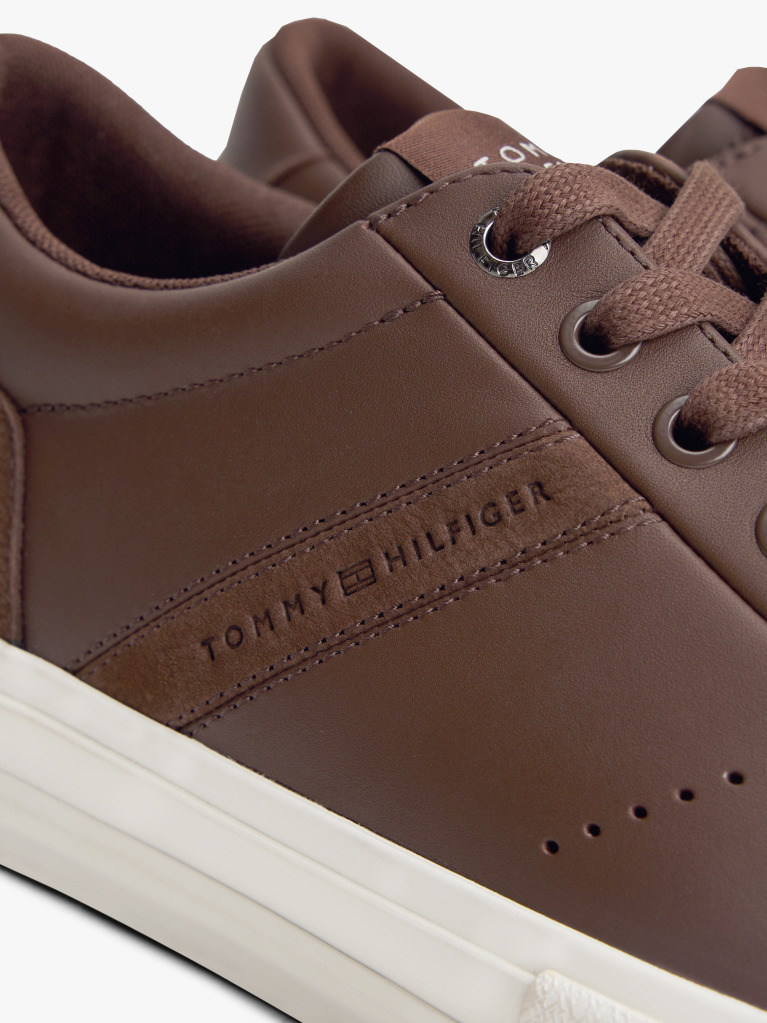 Maro Sneakers Din Piele Cu Texturi Mixte  Barbati