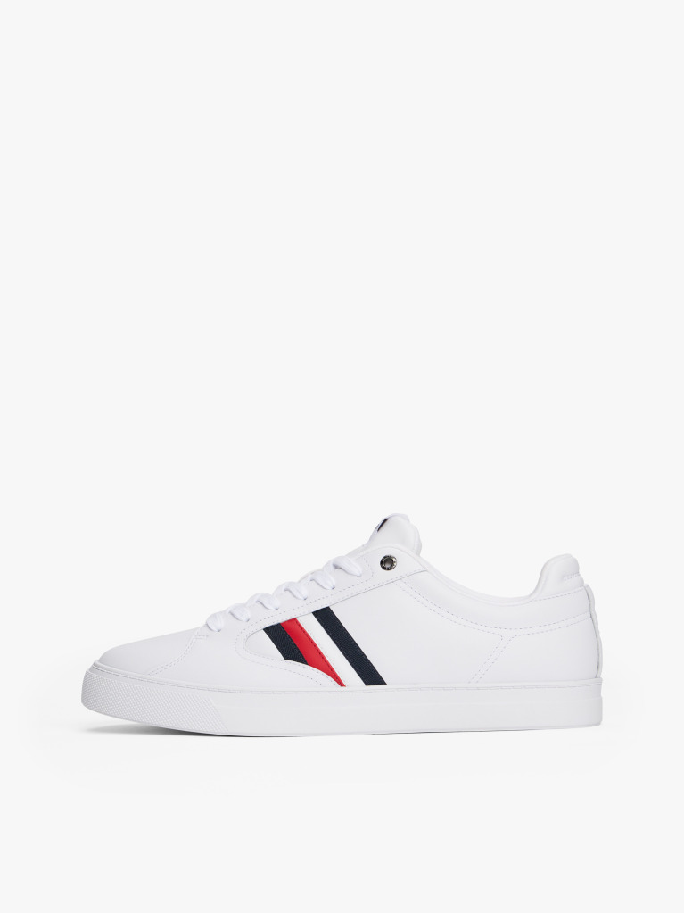 Alb Sneakers Court Icon Cu Banda Signature  Barbati