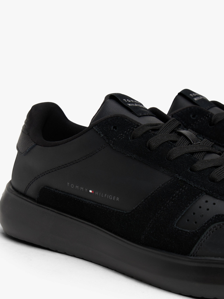 Negru Sneakers Din Piele Cu Talpa Fine-Cleat  Barbati