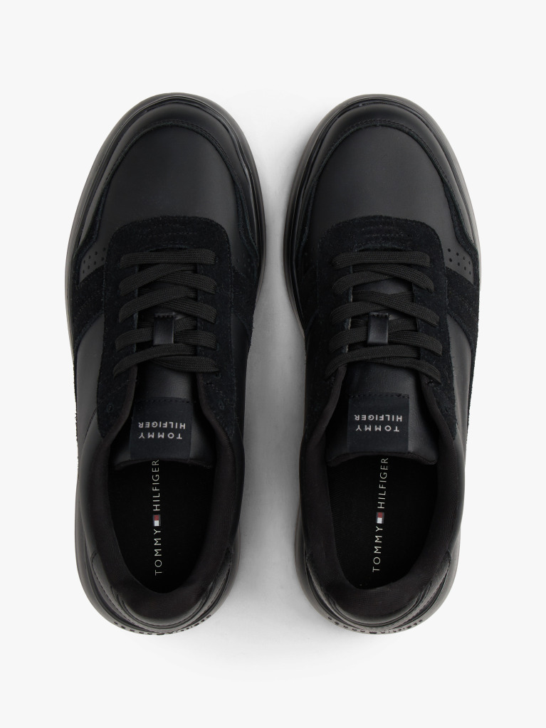 Negru Sneakers Din Piele Cu Talpa Fine-Cleat  Barbati