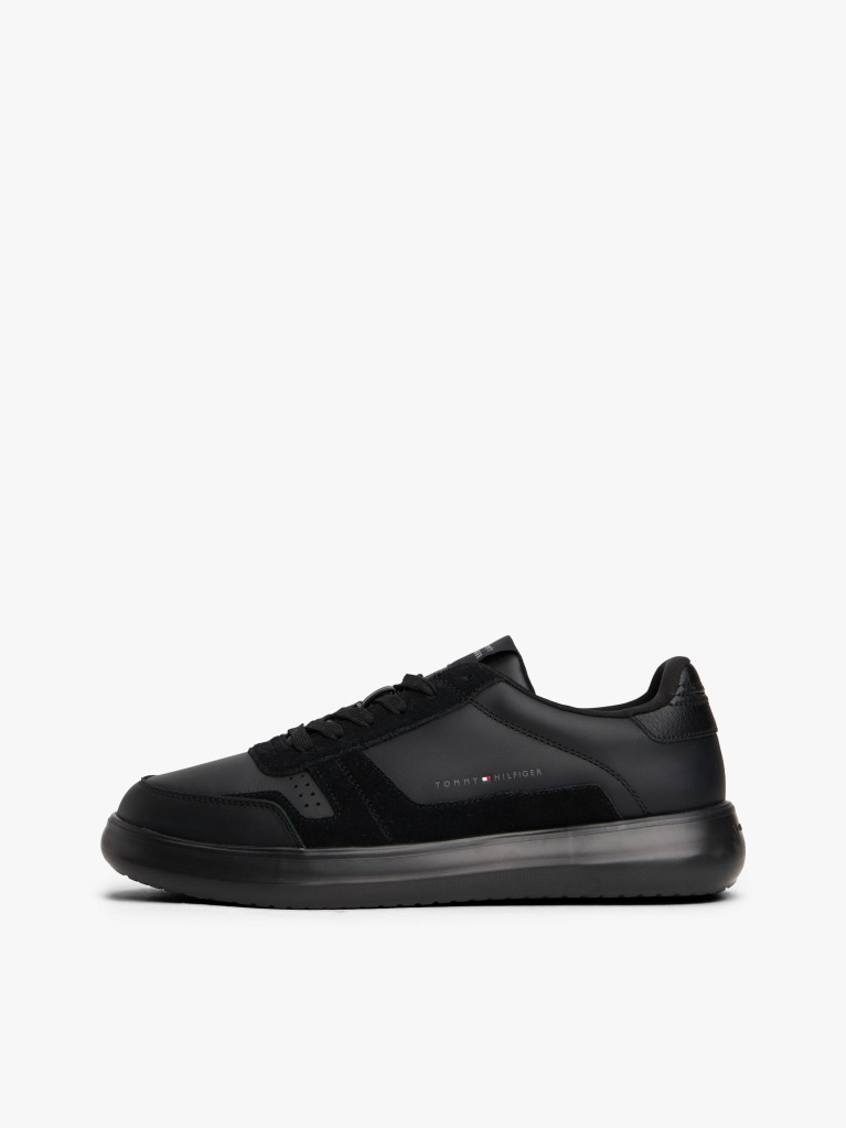 Negru Sneakers Din Piele Cu Talpa Fine-Cleat  Barbati