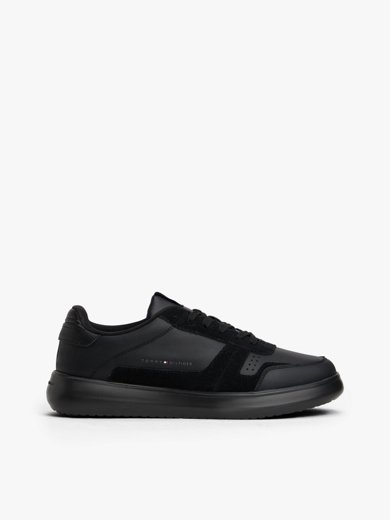 Negru Sneakers Din Piele Cu Talpa Fine-Cleat  Barbati