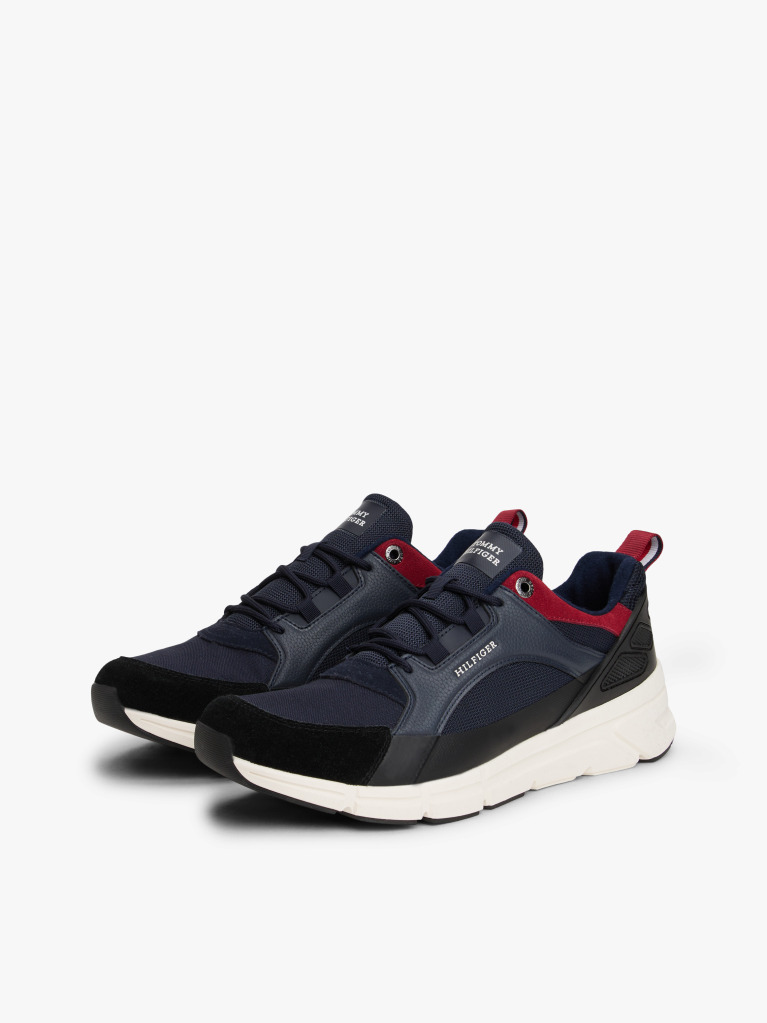 Beige Mixed Texture Cleat Trainers  Men