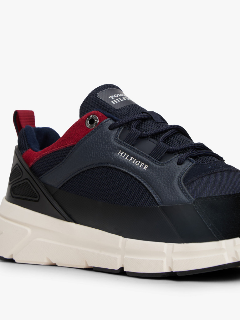 Beige Mixed Texture Cleat Trainers  Men