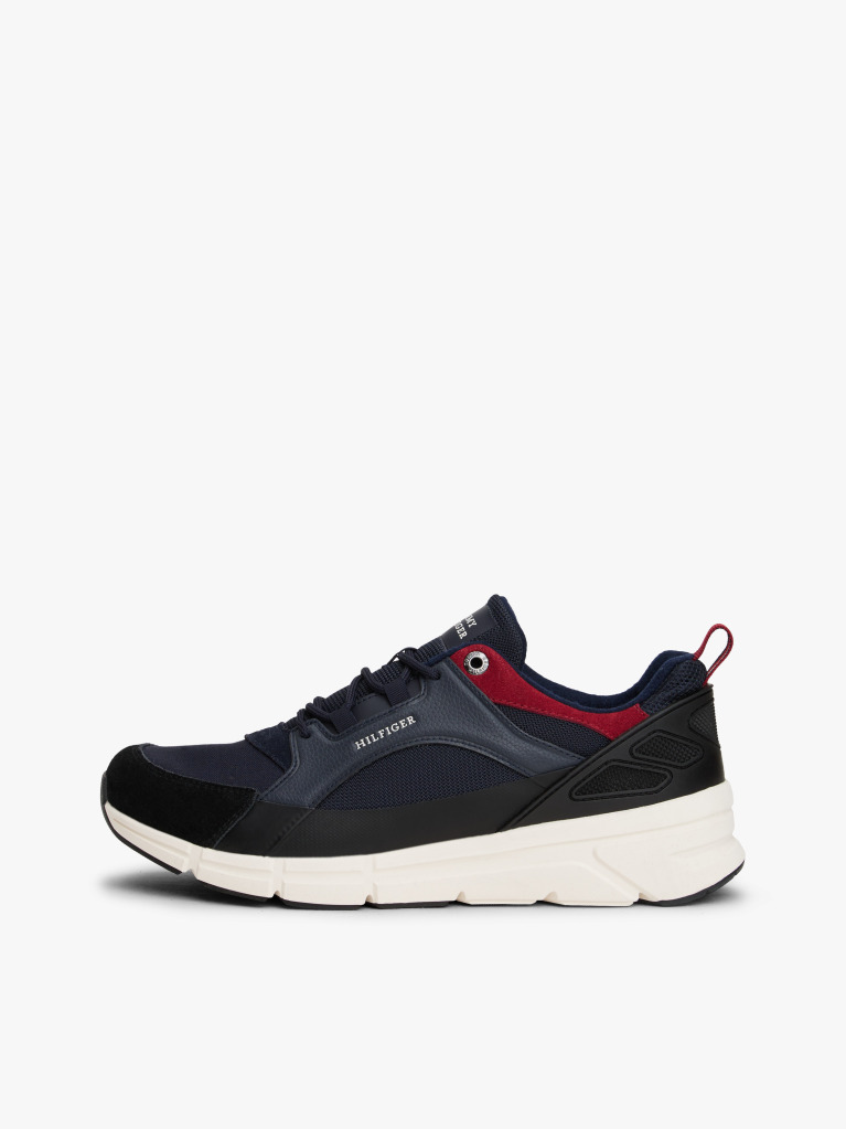 Beige Mixed Texture Cleat Trainers  Men