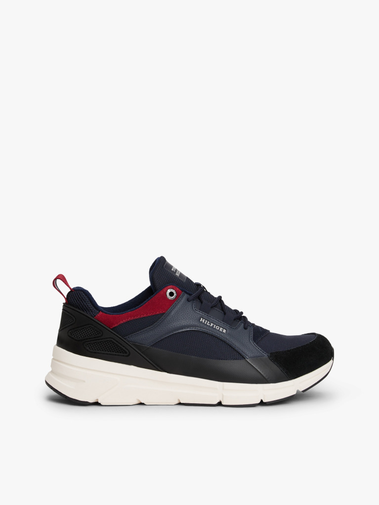 Beige Mixed Texture Cleat Trainers  Men