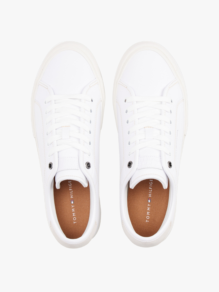 Alb Signature Sneakers Din Piele  Barbati