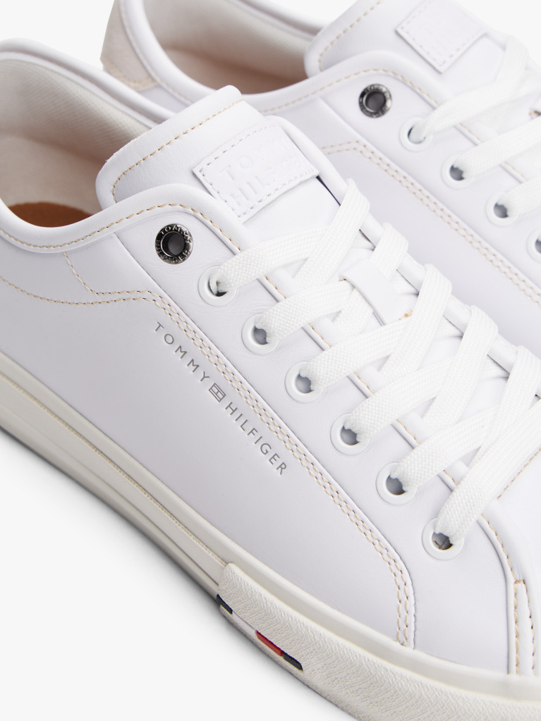 Alb Signature Sneakers Din Piele  Barbati