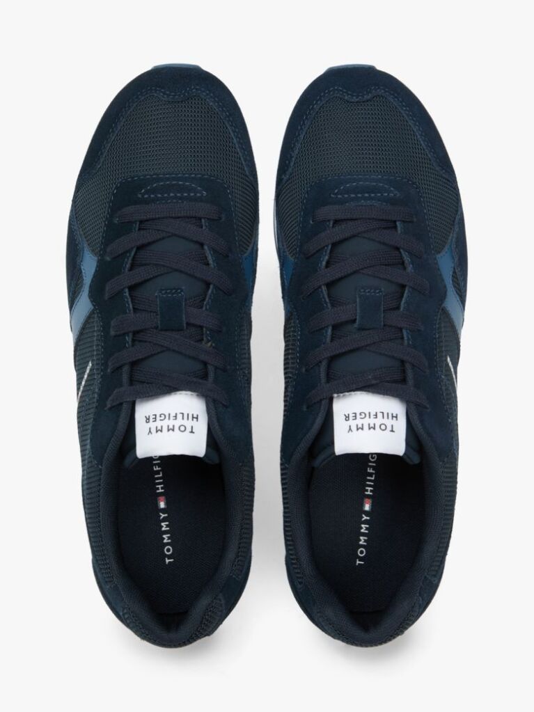 Blue Adidasi Din Piele Intoarsa Cu Textura Mixta  Barbati