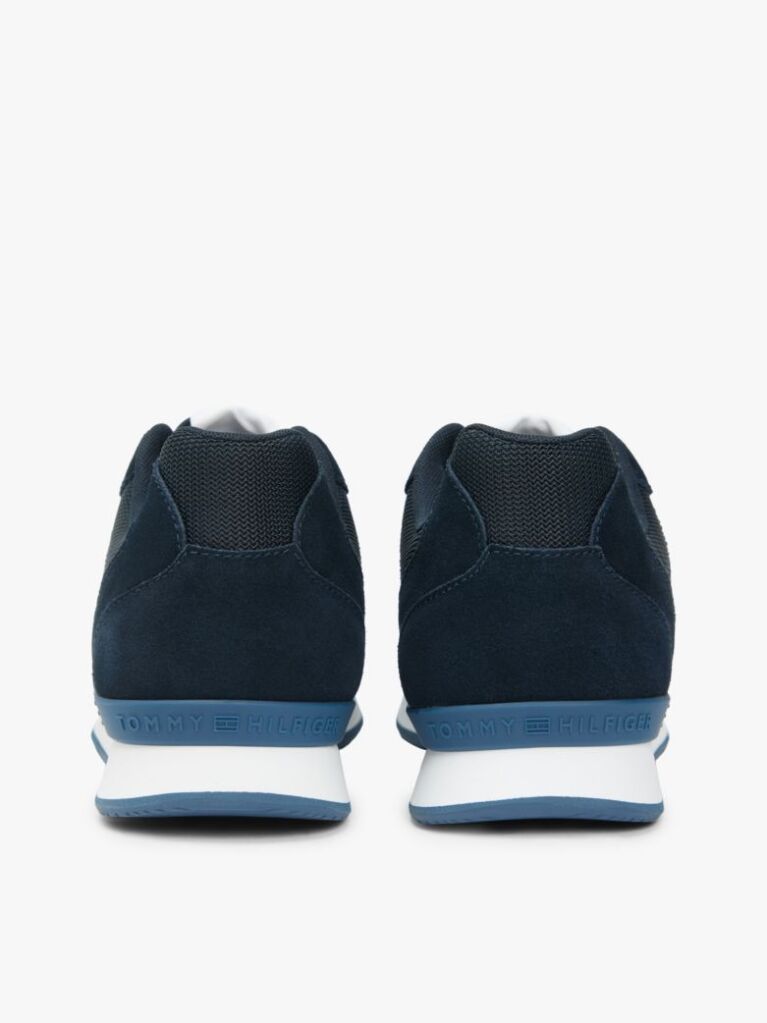 Blue Adidasi Din Piele Intoarsa Cu Textura Mixta  Barbati