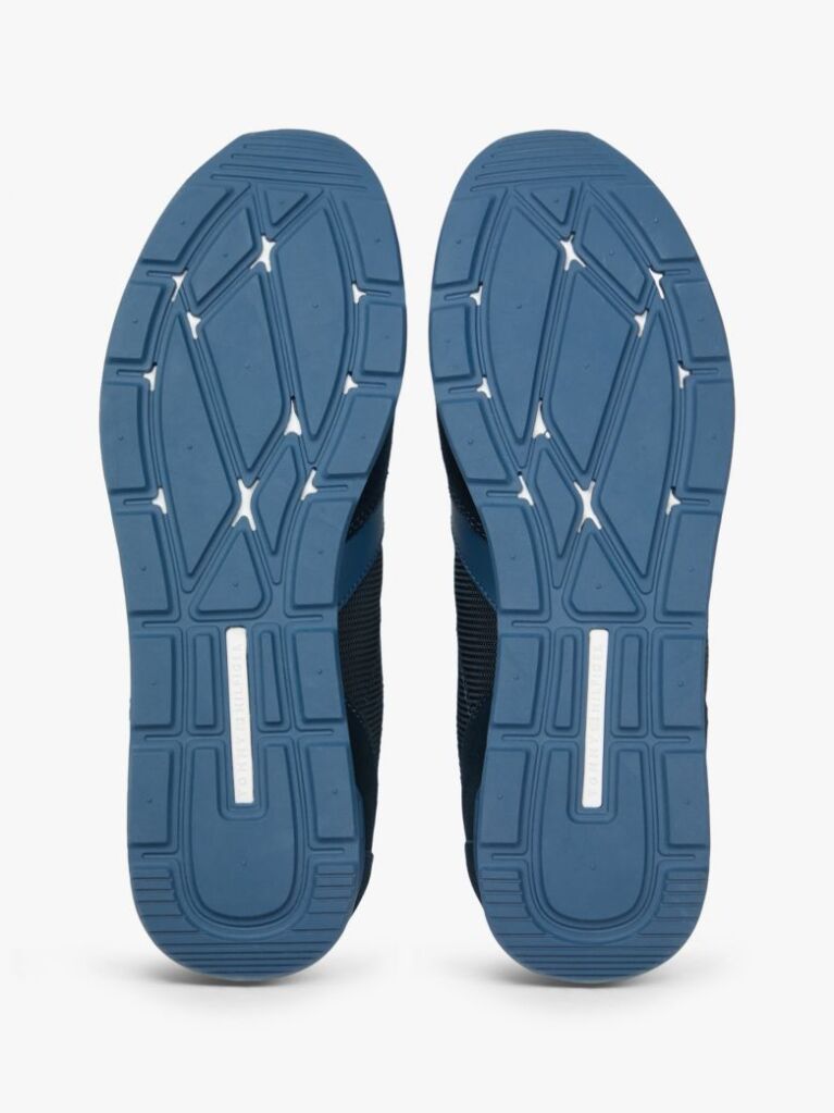 Blue Adidasi Din Piele Intoarsa Cu Textura Mixta  Barbati