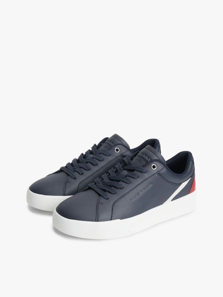 Blue Adidasi Signature Din Piele Cu Blocuri De Culoare  Barbati
