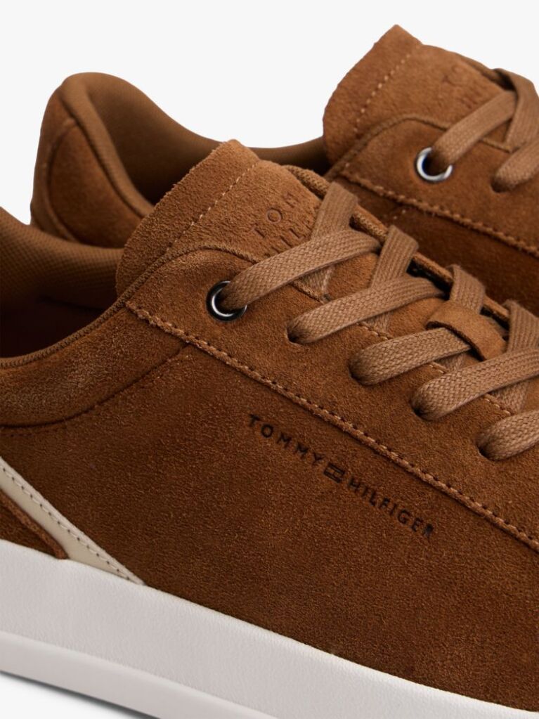 Brown Suede Court Trainers  Men