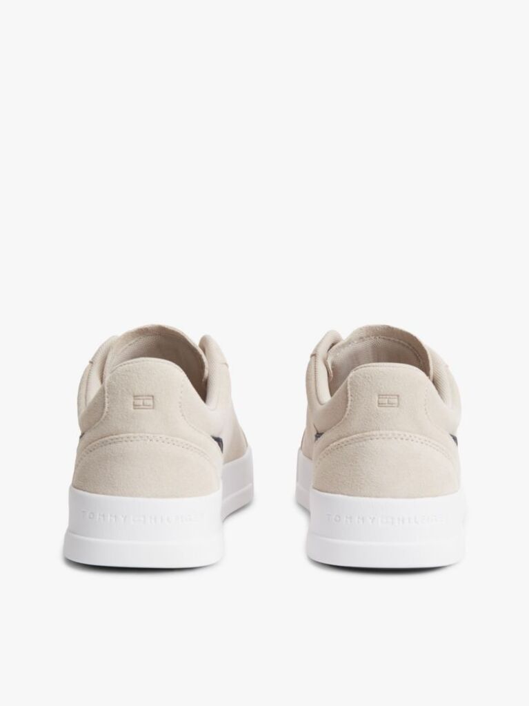 Beige Suede Court Trainers  Men