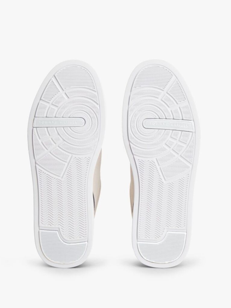 Beige Suede Court Trainers  Men