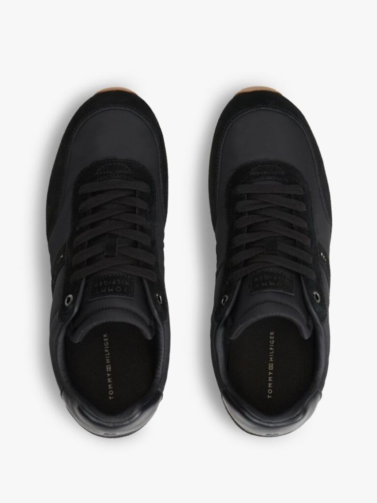Black Textile Low Profile Trainers  Men