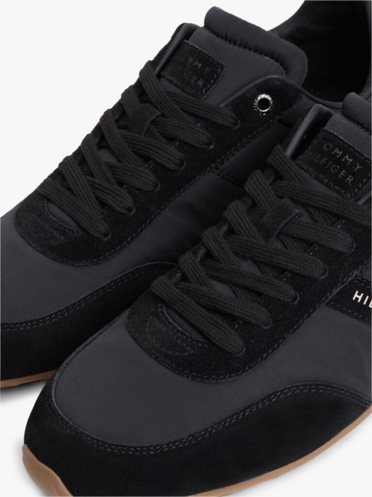 Black Textile Low Profile Trainers  Men